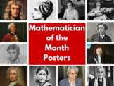 Mathematician of the Month Posters - 12 double A3 sized posters
