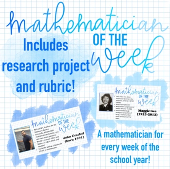 Preview of Mathematician of the Week + Project Outline and Rubric