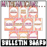 Mathematicians Bulletin Board - Bright Retro Math Classroom Decor