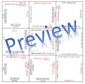 Mathematicians Puzzle: Polynomial Division by Plotting Some Fun | TpT