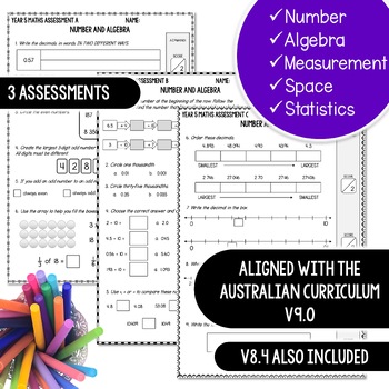 Mathematics Assessment Year 5 Australian Curriculum by Bee Happy