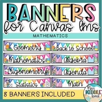Preview of Math Banners for Canvas Learning Management System LMS