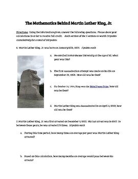 Preview of Mathematics Behind Martin Luther King, Jr.