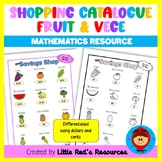 Mathematics Fruit & Vege Shop Catalogue using Dollars and Cents