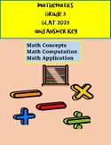 Mathematics Grade 3 GLAT 2023 and answer key