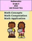 Mathematics Grade 6 GLAT 2023  and Answer Key