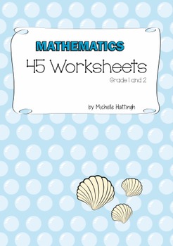 Preview of Mathematics No Prep Worksheets Grade 1 and 2