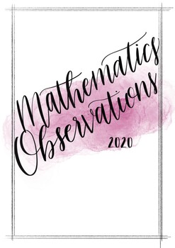 Preview of Mathematics Observations Title Page 2020