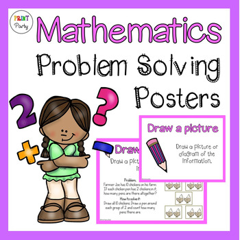 Preview of Mathematics Problem Solving Strategy Posters | Task Cards