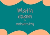 Math exam for university