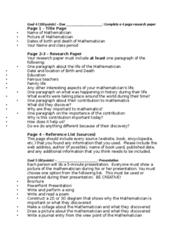 mathematics research project