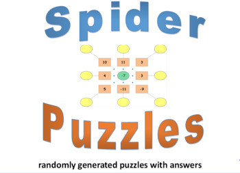Preview of Mathematics Spider Puzzles