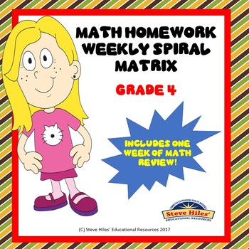 Preview of Math Homework Weekly Spiral Matrix