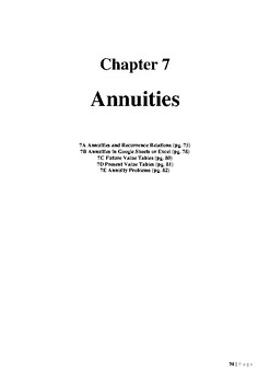 Preview of Mathematics Standard Annuities Booklet