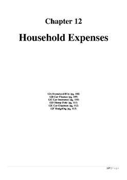 Preview of Mathematics Standard Household Expenses (Budgeting) Booklet