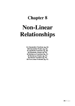 Preview of Mathematics Standard Non-Linear Relationships Workbook