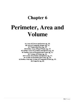 Preview of Mathematics Standard Perimeter, Area & Volume Booklet