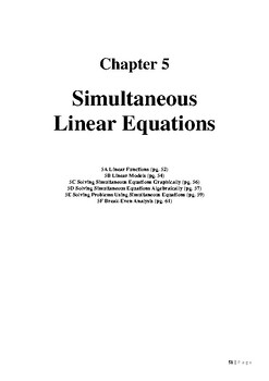 Preview of Mathematics Standard Solving Simultaneous Equations
