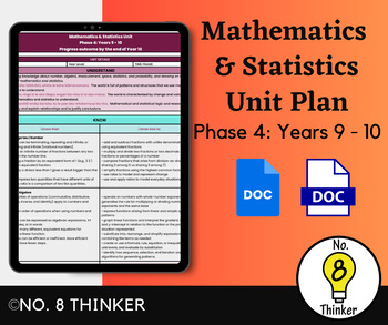 Preview of Mathematics & Statistics Unit Phase 4: Years 9 - 10
