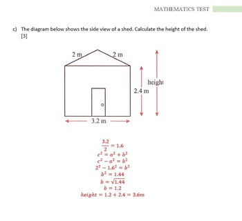 Preview of Mathematics Test for Grade 8 - Pythagoras, Congruency, Similarilty & Stats