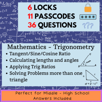 Preview of Mathematics - Trigonometry - Escape Room