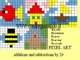Mathematics addition and subtraction 0-20 pixel art, myste