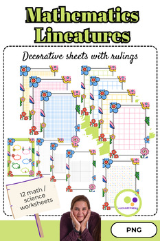 Preview of Mathematics boxes Lineatures | Writing sheet | Decorative sheets
