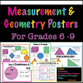Mathematics Posters: Measurement & Geometry for Grades 6 - 9