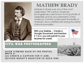 Preview of Mathew Brady Historical Photo Assignment