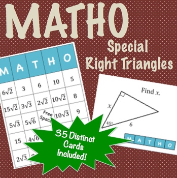Preview of Matho - Special Right Triangles
