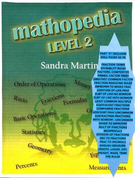 Preview of Mathopedia, Level 2, PART C, Skill Pages 55-78