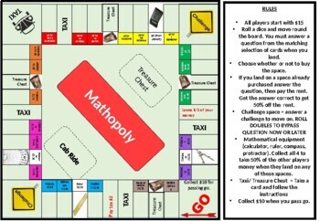 Preview of Mathopoly- GREAT FOR REVIEW GAMES- EDITABLE