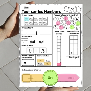 Preview of Maths 1-20 Maternelle SANS PRÉP Feuilles - French Kindergarten No Prep MATH.