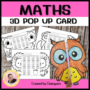 Preview of Maths 3D Pop Up Animal card Blank Templates Activities