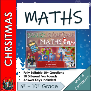 Preview of Maths Activities Christmas Quiz