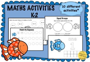 Preview of Maths Activities K-2 *Sea themed