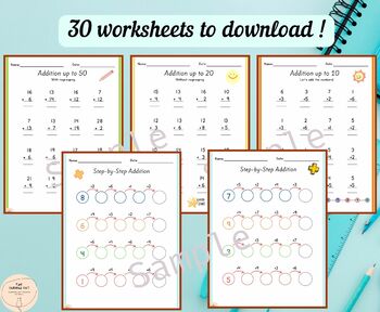 Preview of Maths Addition/Varied Exercises/ Addition Wheels/Color by Number Adding Activity