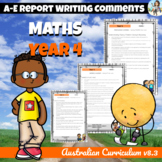 Maths Australian Curriculum Report Writing Comments Year 4
