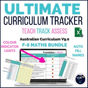 Preview of Maths Australian Curriculum V9 Curriculum Tracker Bundle F-6