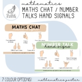 Maths Chat / Number Talks Hand Signal Poster (Neutral, Boho)