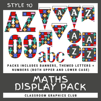 Preview of Maths Classroom Display Pack (Style 10)