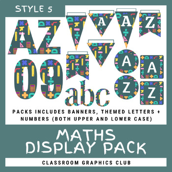 Preview of Maths Classroom Display Pack (Style 5)