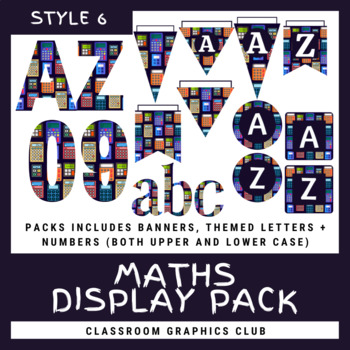 Preview of Maths Classroom Display Pack (Style 6)
