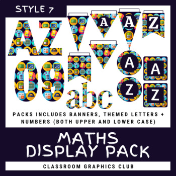 Preview of Maths Classroom Display Pack (Style 7)