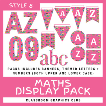 Preview of Maths Classroom Display Pack (Style 8)