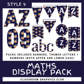 Preview of Maths Classroom Display Pack (Style 9)