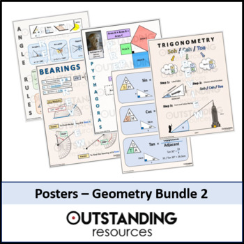 Preview of Poster Bundle - Pythagoras, Trigonometry, Angle Rules, Bearings