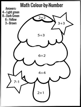 Math Color by Number, Addition and Subtraction WINTER Activity Book