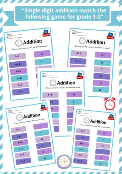 Preview of Maths Dice addition game for grade 1,2, and 3