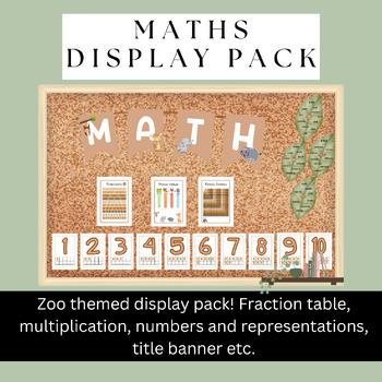 Preview of Maths Display Pack! Zoo Themed